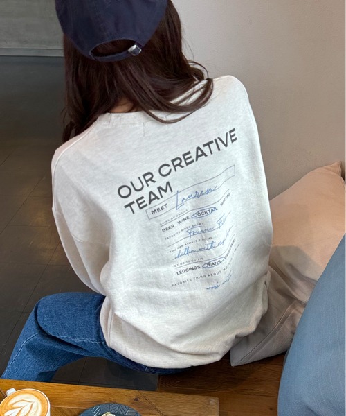 LE MORE（リモア）の「OUR CREATIVE TEAM ' バックロゴスウェット（スウェット・レディース・オートミール/ネイビー/アイボリー・FREE）」の2枚目の写真