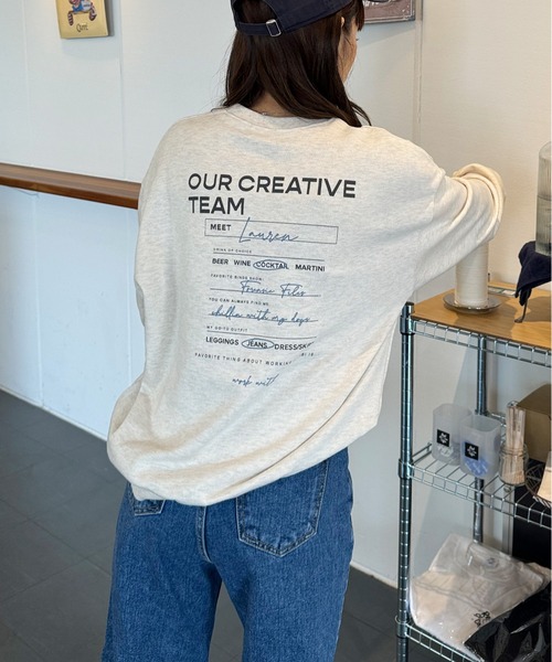 LE MORE（リモア）の「OUR CREATIVE TEAM ' バックロゴスウェット（スウェット・レディース・オートミール/ネイビー/アイボリー・FREE）」の20枚目の写真