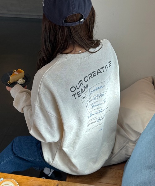 LE MORE（リモア）の「OUR CREATIVE TEAM ' バックロゴスウェット（スウェット・レディース・オートミール/ネイビー/アイボリー・FREE）」の16枚目の写真