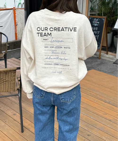 LE MORE（リモア）の「OUR CREATIVE TEAM ' バックロゴスウェット（スウェット・レディース・オートミール/ネイビー/アイボリー・FREE）」の18枚目の写真