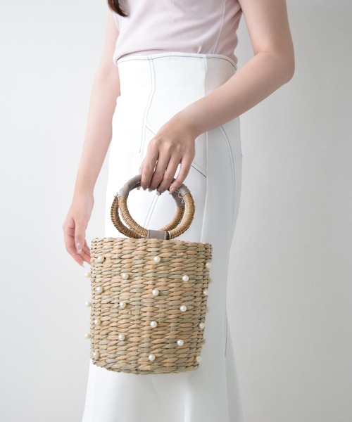 【美品】アナトリエ　パールビジューカゴバック 楽天市場】アナトリエ バッグ パールの通販