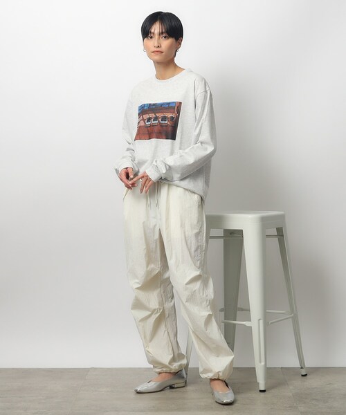 OPAQUE.CLIP(オペークドットクリップ)の「◆ナイロンパラシュートイージーパンツ【洗濯機洗い可】(その他パンツ・レディース・ピンク/ブラック/オフホワイト・42/40/38)」の6枚目の写真
