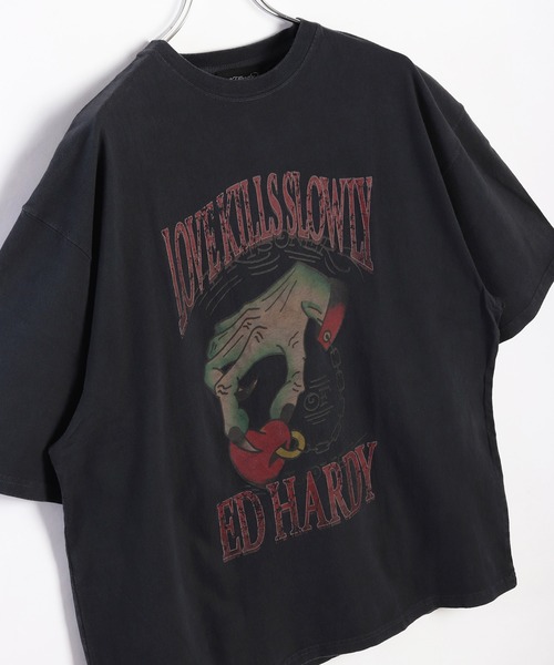 Ed Hardy（エドハーディー）の「EdHardy ピグメント半袖TEE（Tシャツ/カットソー・メンズ・グレー系その他3/グレー系その他/ブラック/グレー系その他2/チャコール/ブラック系その他3/ブラック系その他/ブラック系その他2/グレー系その他5/グレー系その他4・L/M）」の17枚目の写真