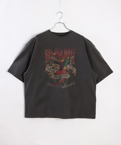 Ed Hardy（エドハーディー）の「EdHardy ピグメント半袖TEE（Tシャツ/カットソー・メンズ・グレー系その他3/グレー系その他/ブラック/グレー系その他2/チャコール/ブラック系その他3/ブラック系その他/ブラック系その他2/グレー系その他5/グレー系その他4・L/M）」の19枚目の写真