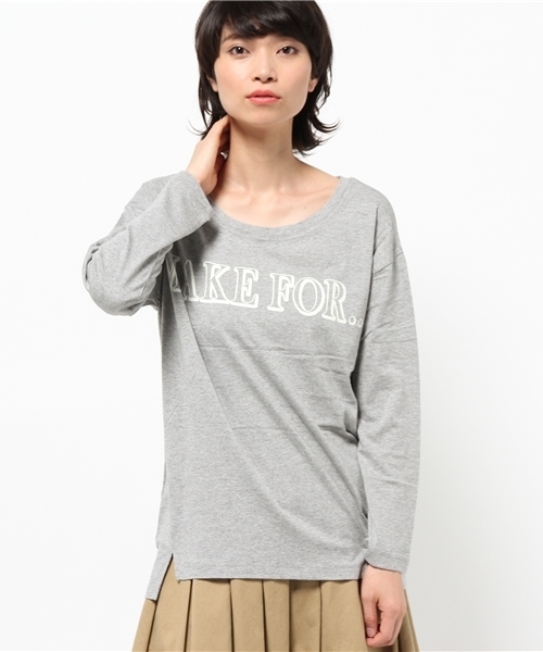 OUTLET（アウトレット）の「【Discoat Petit】MAKEFORビッグロゴL/S（シャツ/ブラウス・レディース・アイボリー/ネイビー/杢グレー・FREE）」の2枚目の写真