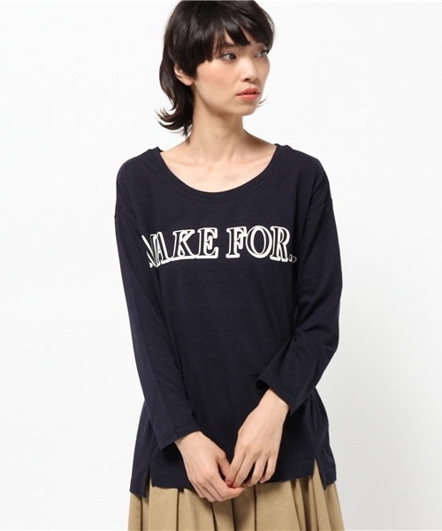 OUTLET（アウトレット）の「【Discoat Petit】MAKEFORビッグロゴL/S（シャツ/ブラウス・レディース・アイボリー/ネイビー/杢グレー・FREE）」の3枚目の写真