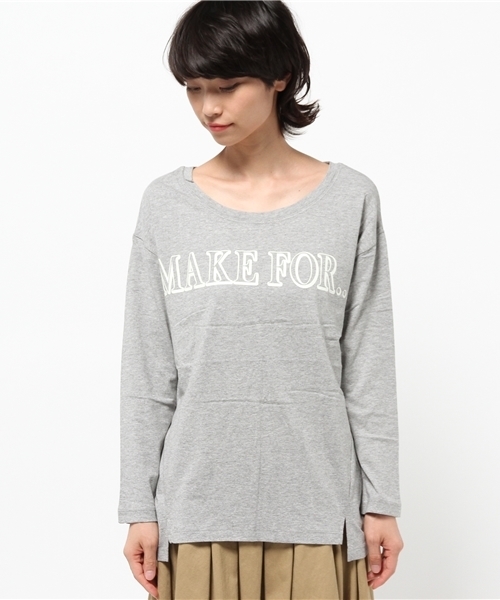 OUTLET（アウトレット）の「【Discoat Petit】MAKEFORビッグロゴL/S（シャツ/ブラウス・レディース・アイボリー/ネイビー/杢グレー・FREE）」の4枚目の写真
