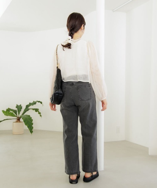 flower(フラワー)の「フリルチュールブラウス(シャツ/ブラウス・レディース・アイボリー/グレー・FREE)」の17枚目の写真