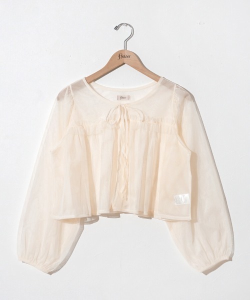 flower(フラワー)の「フリルチュールブラウス(シャツ/ブラウス・レディース・アイボリー/グレー・FREE)」の21枚目の写真