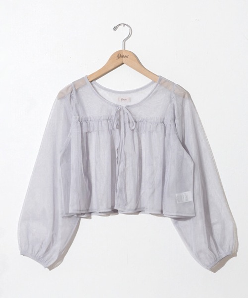 flower(フラワー)の「フリルチュールブラウス(シャツ/ブラウス・レディース・アイボリー/グレー・FREE)」の22枚目の写真