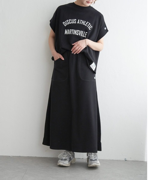 DISCUS ATHLETIC（ディスカス　アスレチック）の「DISCUS ATHLETIC マキシスカート（スカート・レディース・ブラック/ライトグレー・M/L）」の3枚目の写真