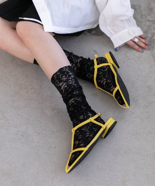 bohmal(ボマール)の「レースソックス(ソックス/靴下・レディース・ブルー/ブラック/ライム・FREE)」の2枚目の写真