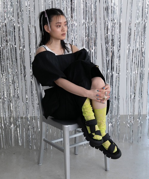 bohmal(ボマール)の「レースソックス(ソックス/靴下・レディース・ブルー/ブラック/ライム・FREE)」の9枚目の写真