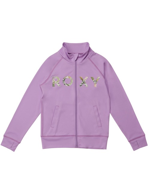 ROXY（ロキシー）の「MINI SIMPLY BOTANICA/ロキシーキッズジップアップラッシュガード(水着）（ラッシュガード・キッズ・パープル/ブラック/ホワイト・150/140/130/120/110/100）」の3枚目の写真