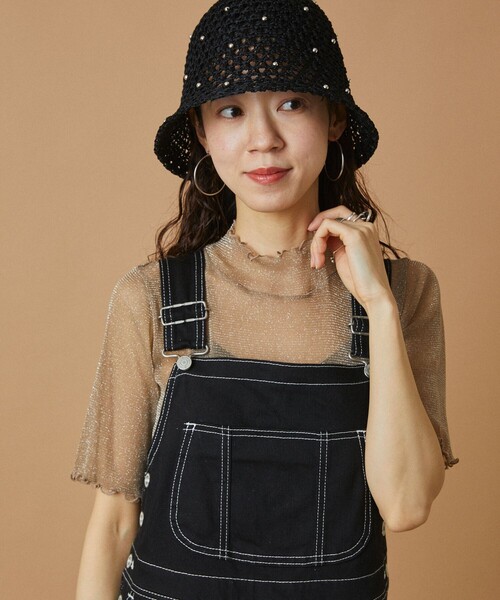TSARDINELACROIX ショートスリーブ シアーTシャツ セール】シアーラメ ショートスリーブトップス/シアーカットソー