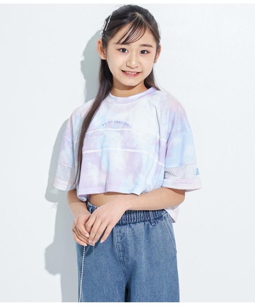 ANAP GｉRL（アナップガール）の「ANAPR+S【リラスポ】ショート丈袖メッシュTシャツ(吸水速乾加工)（Tシャツ/カットソー・キッズ・ホワイト/その他・XS/S/M）」の2枚目の写真