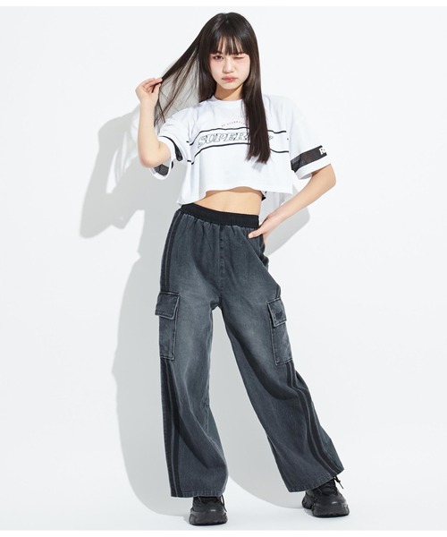 ANAP GｉRL（アナップガール）の「ANAPR+S【リラスポ】ショート丈袖メッシュTシャツ(吸水速乾加工)（Tシャツ/カットソー・キッズ・ホワイト/その他・XS/S/M）」の7枚目の写真