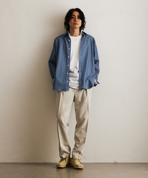 417 EDIFICE(フォーワンセブンエディフィス)の「”追加販売”【LE JAPON】 Akita レギュラーカラーデニムシャツ(シャツ/ブラウス・メンズ・ブルー/ブルー系その他・SMALL/MEDIUM/LARGE)」の4枚目の写真