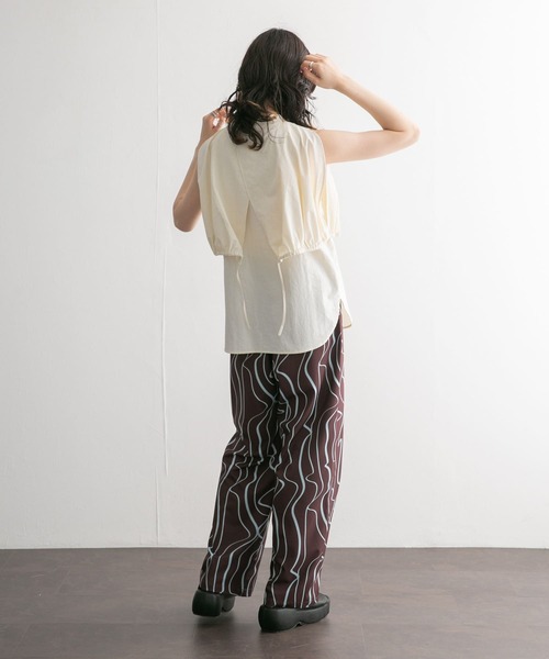 KBF(ケイビーエフ)の「2WAYスリーブブラウス(シャツ/ブラウス・レディース・オレンジ/アイボリー/グレー系その他・ONE)」の9枚目の写真