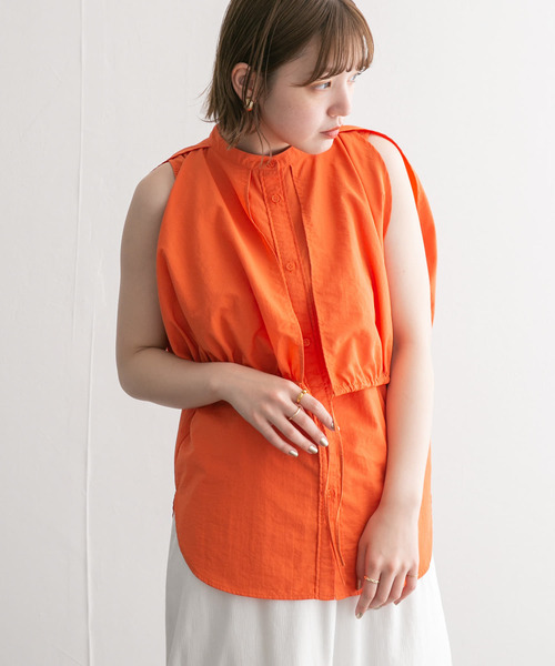 KBF(ケイビーエフ)の「2WAYスリーブブラウス(シャツ/ブラウス・レディース・オレンジ/アイボリー/グレー系その他・ONE)」の18枚目の写真