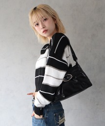 BARELY BLUE | 【 BARELY BLUE / ベアリーブルー 】 フロント ギャザー ベルト ハンドバッグ(ショルダーバッグ)