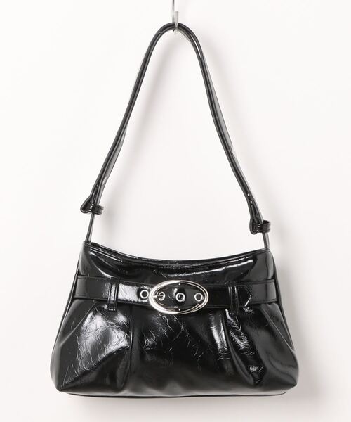 BARELY BLUE（ベアリーブルー）の「【 BARELY BLUE / ベアリーブルー 】 フロント ギャザー ベルト ハンドバッグ（ショルダーバッグ・レディース・シルバー/グレー/ブラック/ホワイト・FREE）」の13枚目の写真