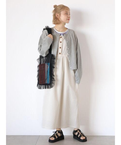 ehka sopo（エヘカソポ）の「前後2WAYぽこぽこジャンスカ（ワンピース・レディース・ブラック/グリーン/キナリ・F）」の16枚目の写真