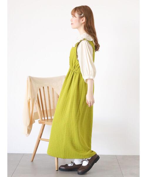 ehka sopo（エヘカソポ）の「前後2WAYぽこぽこジャンスカ（ワンピース・レディース・ブラック/グリーン/キナリ・F）」の12枚目の写真