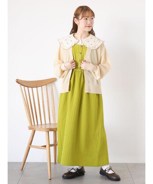 ehka sopo（エヘカソポ）の「前後2WAYぽこぽこジャンスカ（ワンピース・レディース・ブラック/グリーン/キナリ・F）」の10枚目の写真