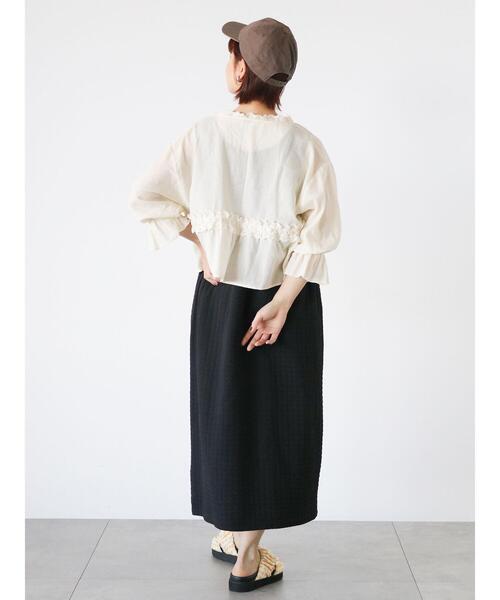 ehka sopo（エヘカソポ）の「前後2WAYぽこぽこジャンスカ（ワンピース・レディース・ブラック/グリーン/キナリ・F）」の6枚目の写真