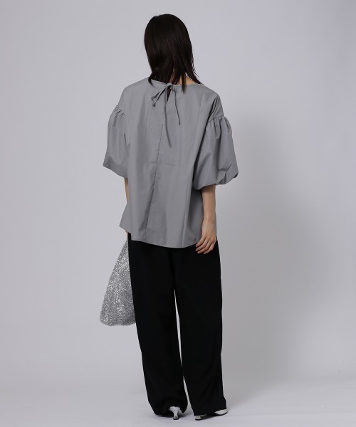 ketty cherie（ケティシェリー）の「袖ボリュームブラウス≪洗濯機で洗える≫（シャツ/ブラウス・レディース・グレー/ブラック・M）」の6枚目の写真