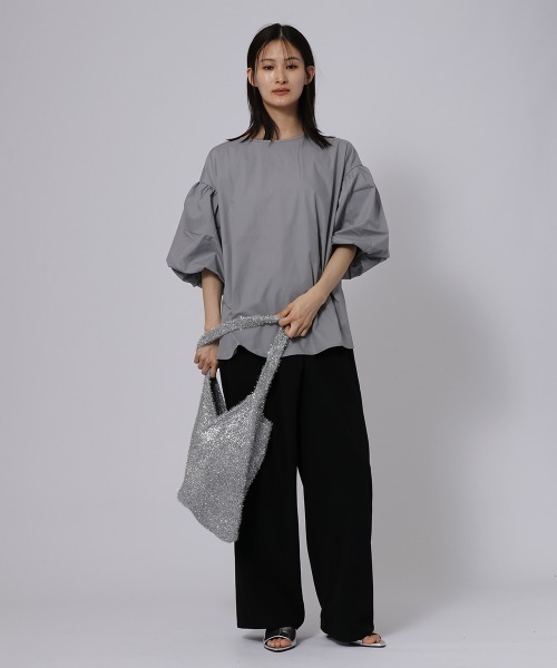 ketty cherie（ケティシェリー）の「袖ボリュームブラウス≪洗濯機で洗える≫（シャツ/ブラウス・レディース・グレー/ブラック・M）」の10枚目の写真