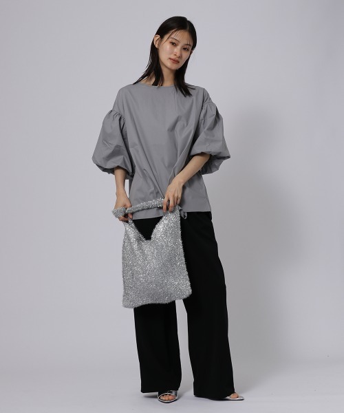 ketty cherie（ケティシェリー）の「袖ボリュームブラウス≪洗濯機で洗える≫（シャツ/ブラウス・レディース・グレー/ブラック・M）」の13枚目の写真