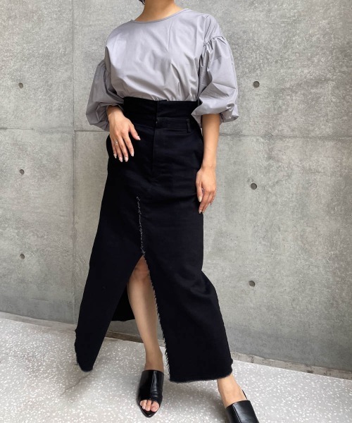 ketty cherie（ケティシェリー）の「袖ボリュームブラウス≪洗濯機で洗える≫（シャツ/ブラウス・レディース・グレー/ブラック・M）」の17枚目の写真