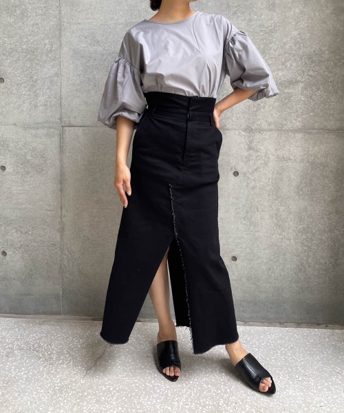 ketty cherie（ケティシェリー）の「袖ボリュームブラウス≪洗濯機で洗える≫（シャツ/ブラウス・レディース・グレー/ブラック・M）」の18枚目の写真