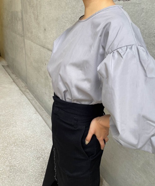 ketty cherie（ケティシェリー）の「袖ボリュームブラウス≪洗濯機で洗える≫（シャツ/ブラウス・レディース・グレー/ブラック・M）」の19枚目の写真