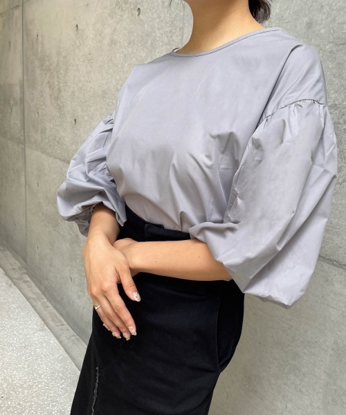 ketty cherie（ケティシェリー）の「袖ボリュームブラウス≪洗濯機で洗える≫（シャツ/ブラウス・レディース・グレー/ブラック・M）」の21枚目の写真