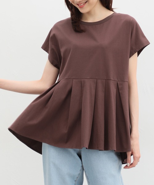 Honeys(ハニーズ)の「ペプラムトップス(Tシャツ/カットソー・レディース・オレンジ系その他/アイボリー/ブルーグリーン/ブラック/ブルー/ブラウン・LL/L/M/S)」の3枚目の写真