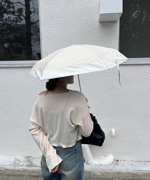 Me%（ミィパーセント）の「【晴雨兼用傘】ハイショクカラーミニカサ 995326（折りたたみ傘・レディース・ブラック/ブラウン/アイボリー/グレー/ピンク・FREE）」の20枚目の写真