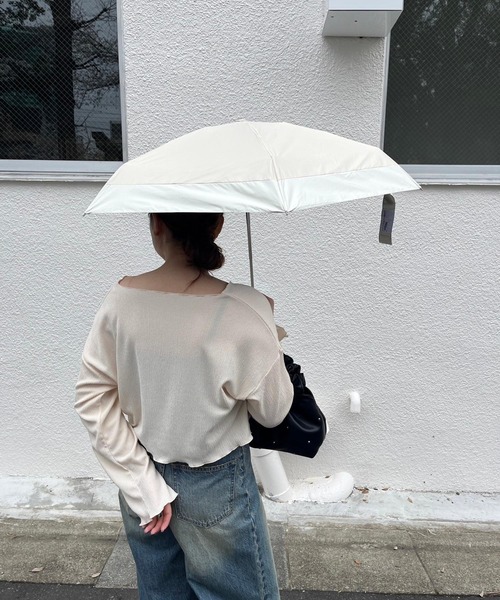 Me%（ミィパーセント）の「【晴雨兼用傘】ハイショクカラーミニカサ 995326（折りたたみ傘・レディース・ブラック/ブラウン/アイボリー/グレー/ピンク・FREE）」の21枚目の写真