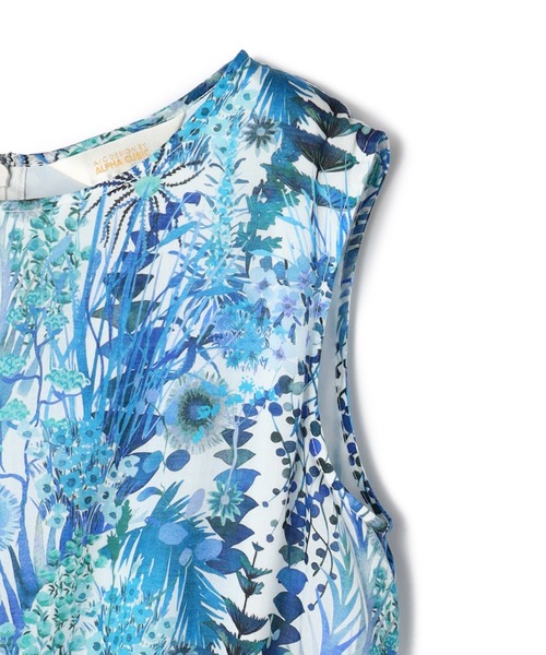 美品◎リバティ　ロングワンピース　アルファキュービック　ノースリーブ　花柄 美品◎リバティ ロングワンピース アルファキュービック