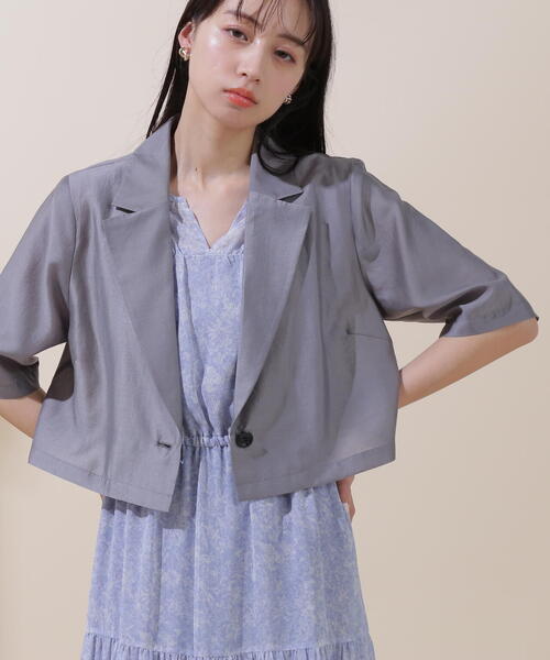 JILL by JILL STUART(ジルバイジルスチュアート)の「◇シアーテーラードジャケット(ブルゾン・レディース・グレー/ホワイト系その他/ベージュ・MEDIUM/SMALL)」の19枚目の写真
