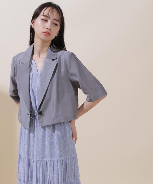 JILL by JILL STUART(ジルバイジルスチュアート)の「◇シアーテーラードジャケット(ブルゾン・レディース・グレー/ホワイト系その他/ベージュ・MEDIUM/SMALL)」の22枚目の写真
