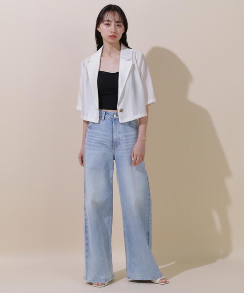 JILL by JILL STUART(ジルバイジルスチュアート)の「◇シアーテーラードジャケット(ブルゾン・レディース・グレー/ホワイト系その他/ベージュ・MEDIUM/SMALL)」の6枚目の写真