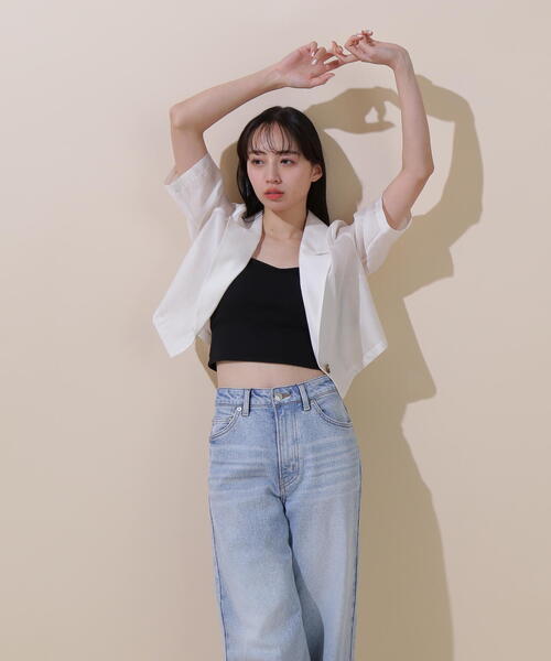 JILL by JILL STUART(ジルバイジルスチュアート)の「◇シアーテーラードジャケット(ブルゾン・レディース・グレー/ホワイト系その他/ベージュ・MEDIUM/SMALL)」の8枚目の写真