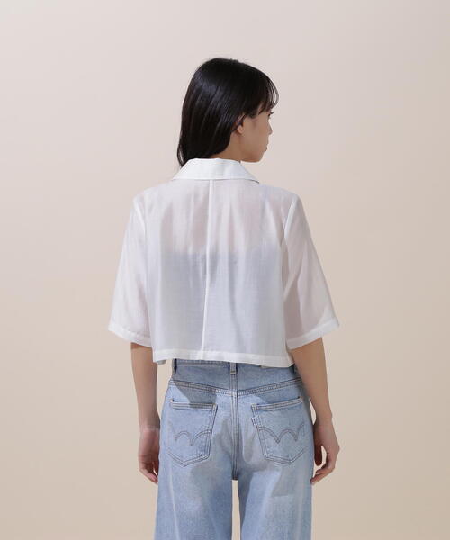 JILL by JILL STUART(ジルバイジルスチュアート)の「◇シアーテーラードジャケット(ブルゾン・レディース・グレー/ホワイト系その他/ベージュ・MEDIUM/SMALL)」の10枚目の写真