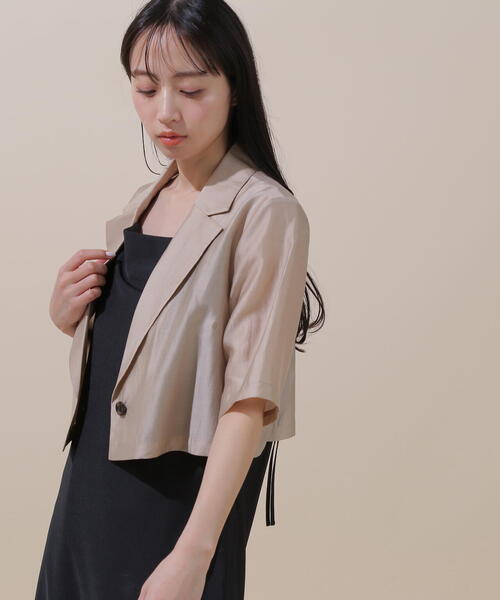 JILL by JILL STUART(ジルバイジルスチュアート)の「◇シアーテーラードジャケット(ブルゾン・レディース・グレー/ホワイト系その他/ベージュ・MEDIUM/SMALL)」の13枚目の写真