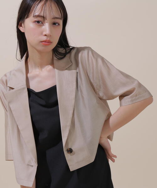 JILL by JILL STUART(ジルバイジルスチュアート)の「◇シアーテーラードジャケット(ブルゾン・レディース・グレー/ホワイト系その他/ベージュ・MEDIUM/SMALL)」の16枚目の写真