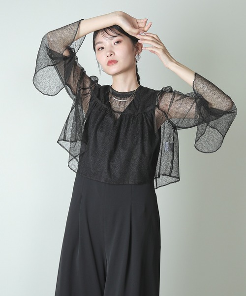 Kana(カナ)の「3way レース ショートボレロ ノースリーブ パンツドレス オールインワン パーティー 結婚式 お呼ばれ オケージョン(パンツドレス・レディース・ベージュ系その他2/ブラック/ベージュ/モカ/グレー・M)」の2枚目の写真