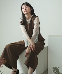 3way レース ショートボレロ ノースリーブ パンツドレス オールインワン パーティー 結婚式 お呼ばれ オケージョン